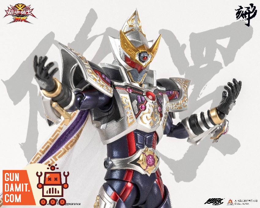 Armor Hero XT Shura Armor upper body close-up showing detailed ornate armor with gold and red accents and horned helmet Armor Hero XT Shura Armor upper body close-up showing detailed ornate armor with gold and red accents and horned helmet