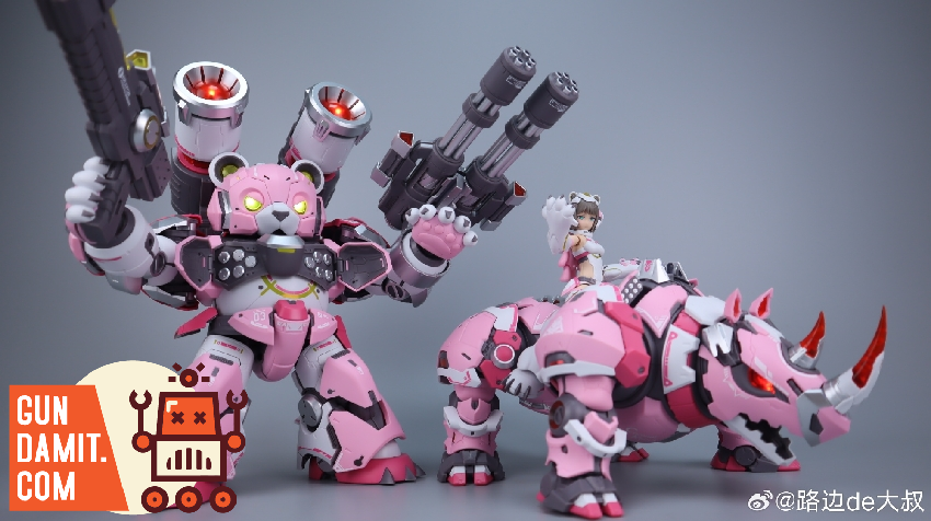 MS General Seven Deadly Sins Sloth pink mecha and rhinoceros beast MS General Seven Deadly Sins Sloth pink mecha and rhinoceros beast