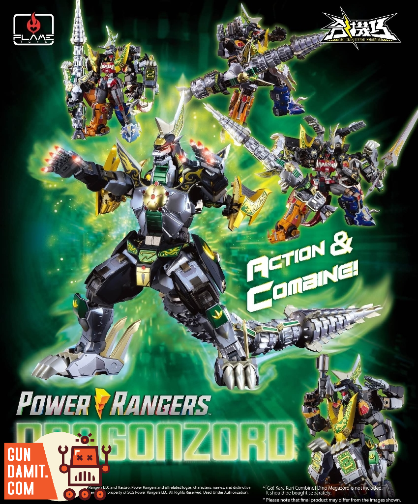 Dragonzord dynamic combat pose with drill missile firing Dragonzord dynamic combat pose with drill missile firing