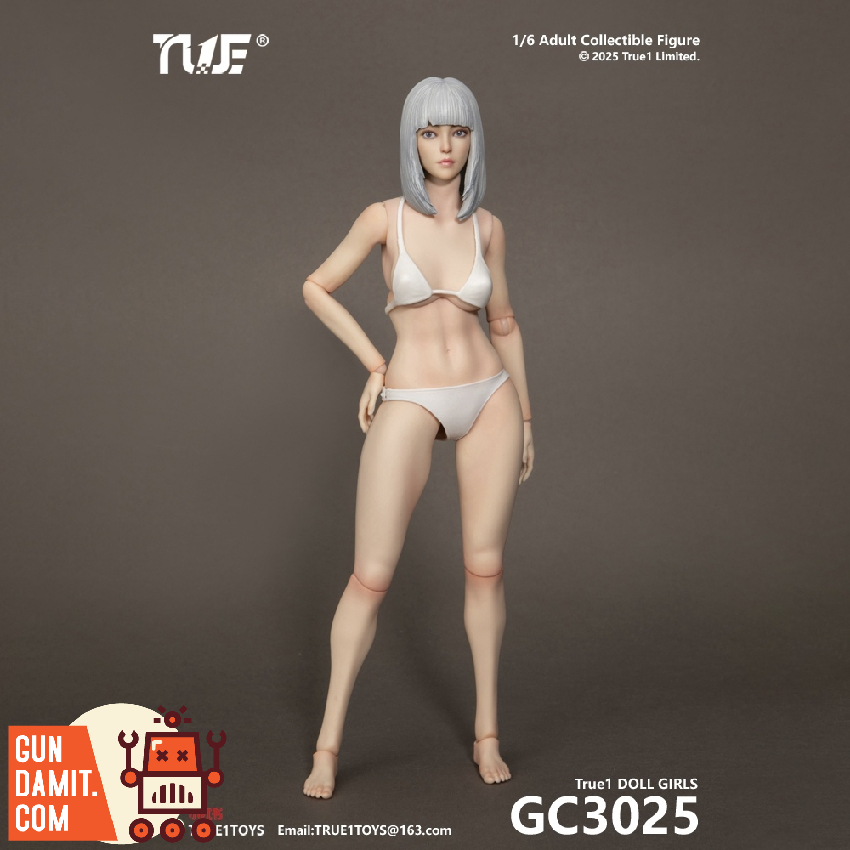 True1Toys 1/6 GC3025 Female Doll Grey Hair White Skin view 1 True1Toys 1/6 GC3025 Female Doll Grey Hair White Skin view 1