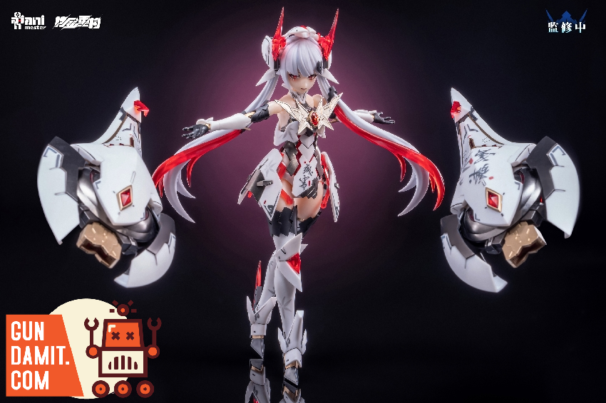 Polestars White in humanoid pilot form showing white-haired female character with mecha attachments Polestars White in humanoid pilot form showing white-haired female character with mecha attachments
