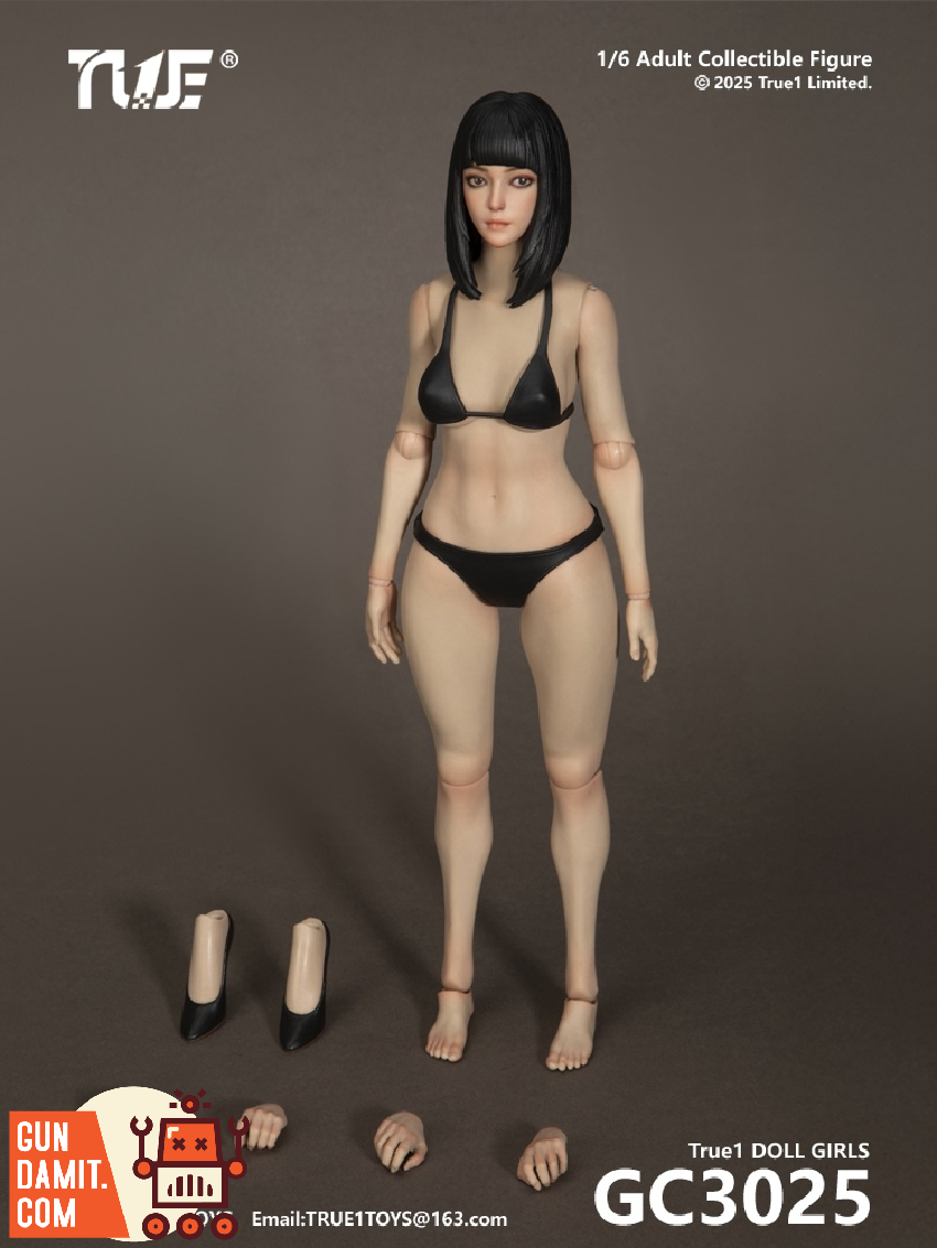 True1Toys 1/6 GC3025 Female Doll Black Hair Wheat Skin view 2 True1Toys 1/6 GC3025 Female Doll Black Hair Wheat Skin view 2