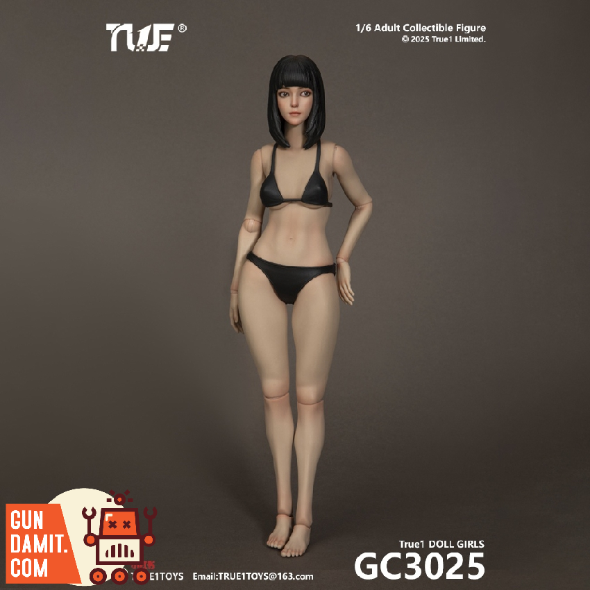 True1Toys 1/6 GC3025 Female Doll Black Hair Wheat Skin view 1 True1Toys 1/6 GC3025 Female Doll Black Hair Wheat Skin view 1