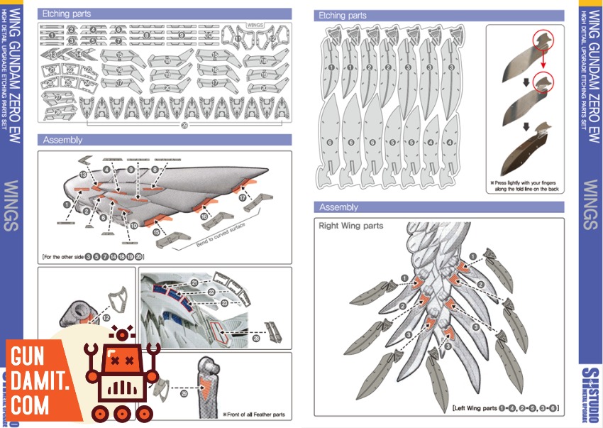 SH Studio MGSD Wing Gundam Zero EW Feather Etching view 7 SH Studio MGSD Wing Gundam Zero EW Feather Etching view 7