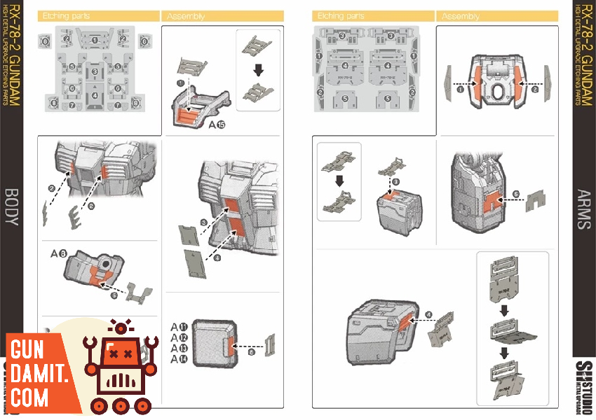 SH Studio RG RX-78-2 Gundam Ver 2.0 Etching Parts view 3 SH Studio RG RX-78-2 Gundam Ver 2.0 Etching Parts view 3