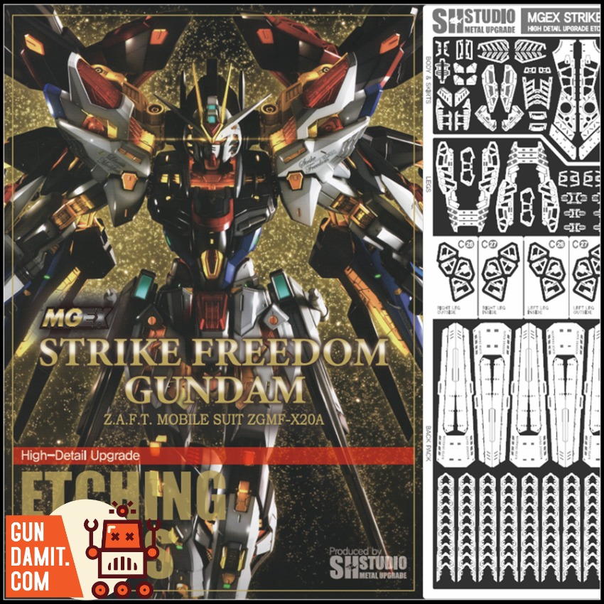 SH Studio MGEX Strike Freedom Gundam Etching Parts view 1 SH Studio MGEX Strike Freedom Gundam Etching Parts view 1