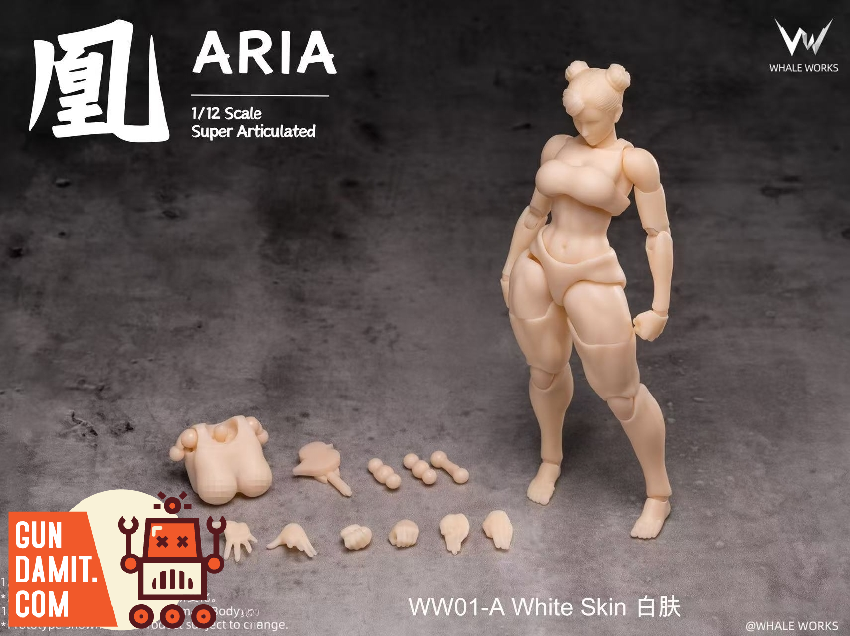 Whale Works WW01-A Female Figure Aria White Skin view 1 Whale Works WW01-A Female Figure Aria White Skin view 1