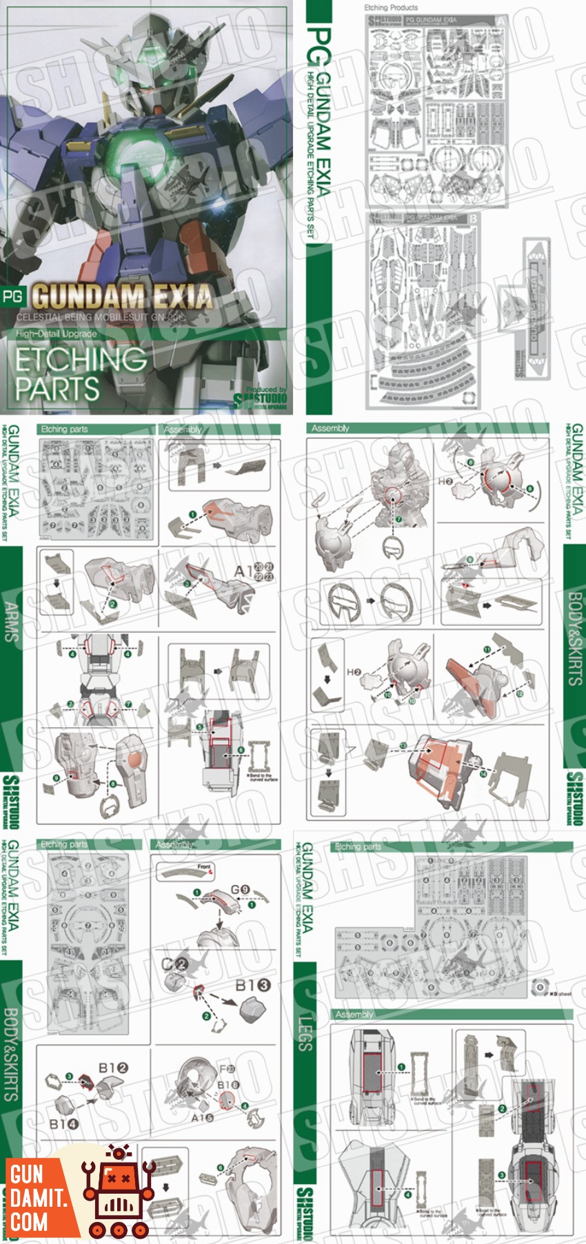 SH Studio PG GN-001 Exia Gundam Metal Etching Sheet view 3 SH Studio PG GN-001 Exia Gundam Metal Etching Sheet view 3