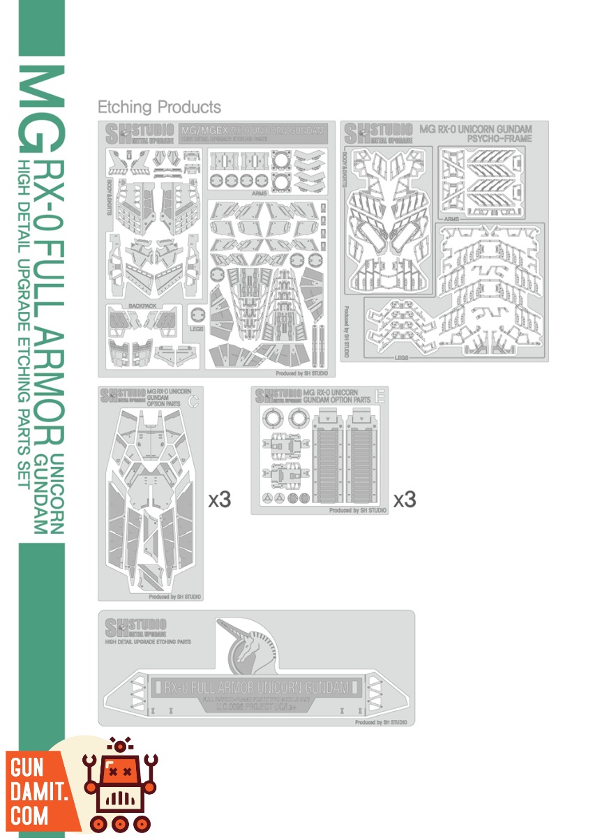 SH Studio MG Full Armor Unicorn Gundam Etching Sheet view 8 SH Studio MG Full Armor Unicorn Gundam Etching Sheet view 8