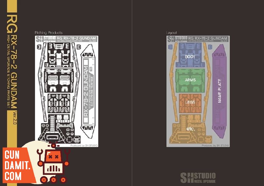 SH Studio RG RX-78-2 Gundam Ver 2.0 Etching Parts view 2 SH Studio RG RX-78-2 Gundam Ver 2.0 Etching Parts view 2