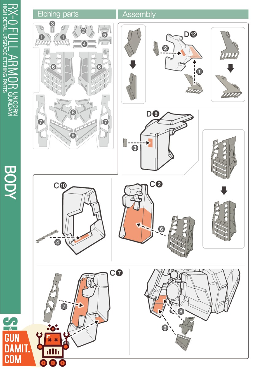 SH Studio MG Full Armor Unicorn Gundam Etching Sheet view 14 SH Studio MG Full Armor Unicorn Gundam Etching Sheet view 14
