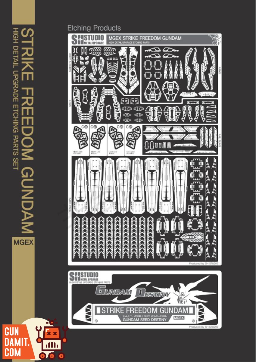 SH Studio MGEX Strike Freedom Gundam Etching Parts view 2 SH Studio MGEX Strike Freedom Gundam Etching Parts view 2