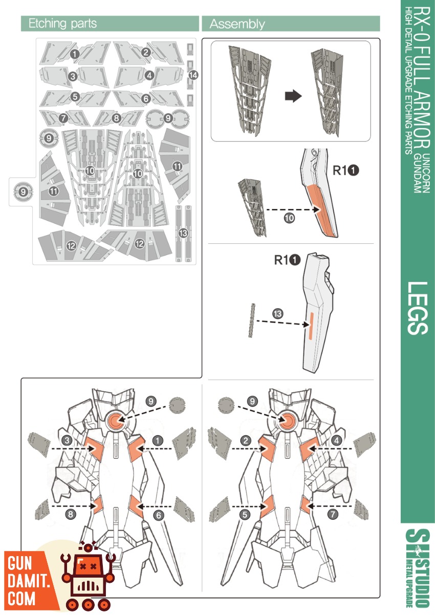 SH Studio MG Full Armor Unicorn Gundam Etching Sheet view 17 SH Studio MG Full Armor Unicorn Gundam Etching Sheet view 17