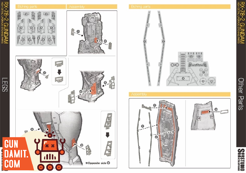 SH Studio RG RX-78-2 Gundam Ver 2.0 Etching Parts view 4 SH Studio RG RX-78-2 Gundam Ver 2.0 Etching Parts view 4