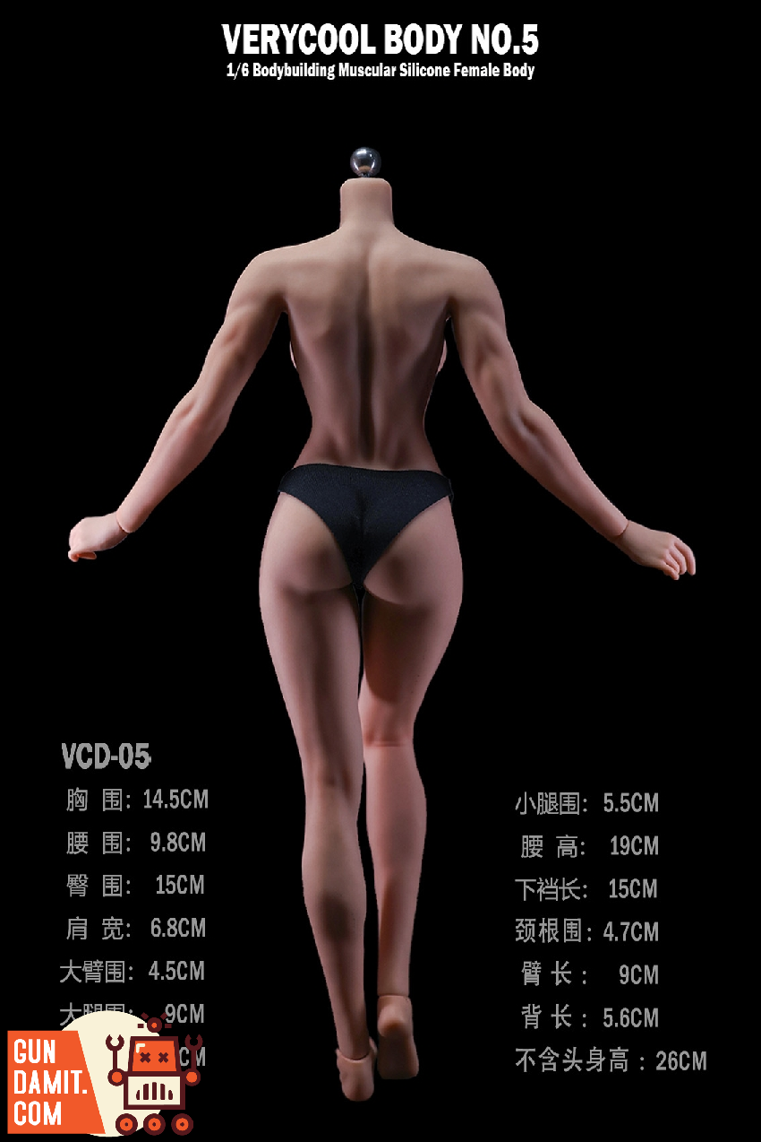 VERYCOOL 1/6 VCD-05B Silicone Female Body Muscular Natural Skin view 2 VERYCOOL 1/6 VCD-05B Silicone Female Body Muscular Natural Skin view 2