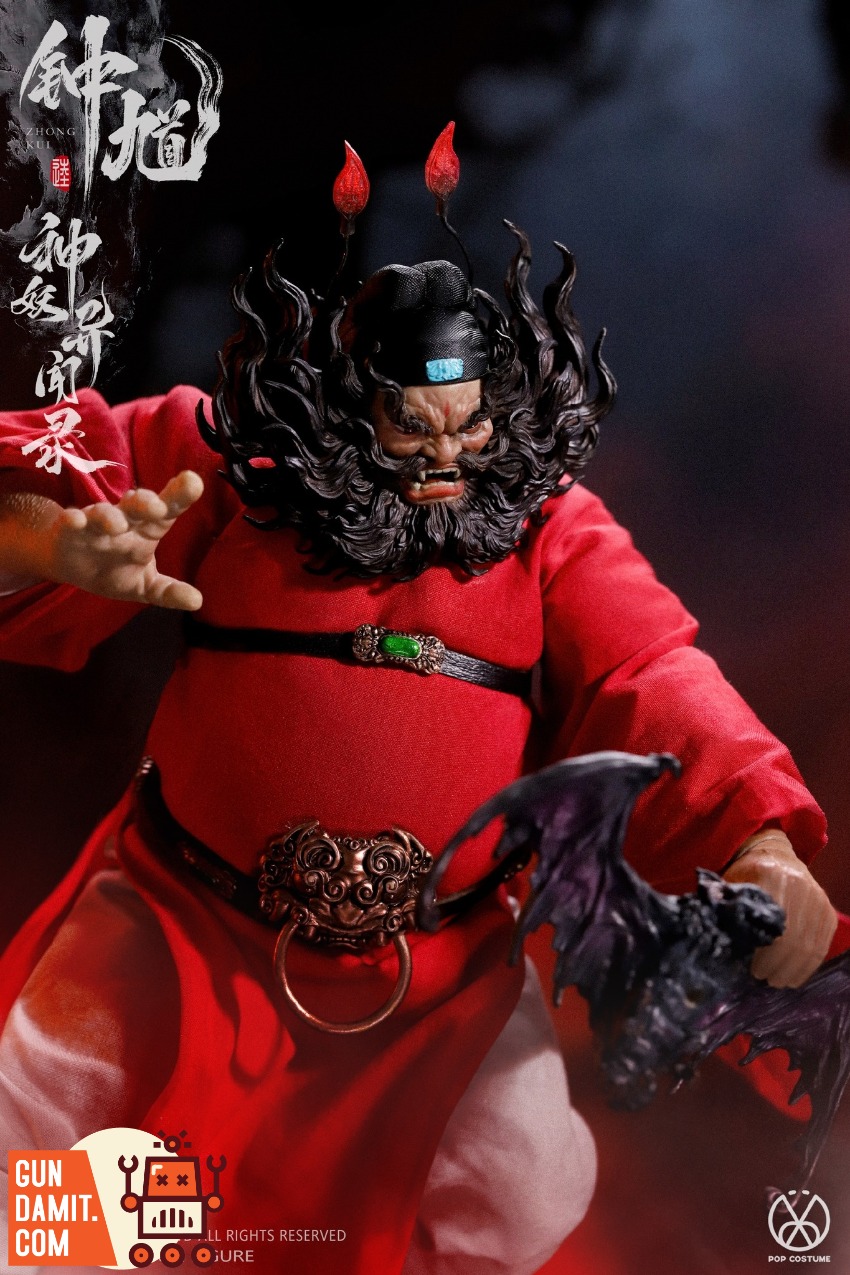 POP COSTUME 1/12 MYS-01D Tales of the Strange Zhong Kui Demo A detailed figure of Zhong Kui, Demon Slayer, in red robes with POP COSTUME 1/12 MYS-01D Tales of the Strange Zhong Kui Demo A detailed figure of Zhong Kui, Demon Slayer, in red robes with