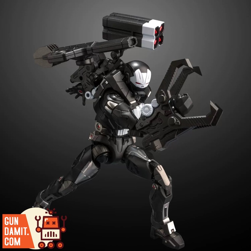 Sentinel Toys Fighting Armor Marvel Punisher Mech WF Venue E A black and silver mech figure with a large weapon and claw. Sentinel Toys Fighting Armor Marvel Punisher Mech WF Venue E A black and silver mech figure with a large weapon and claw.