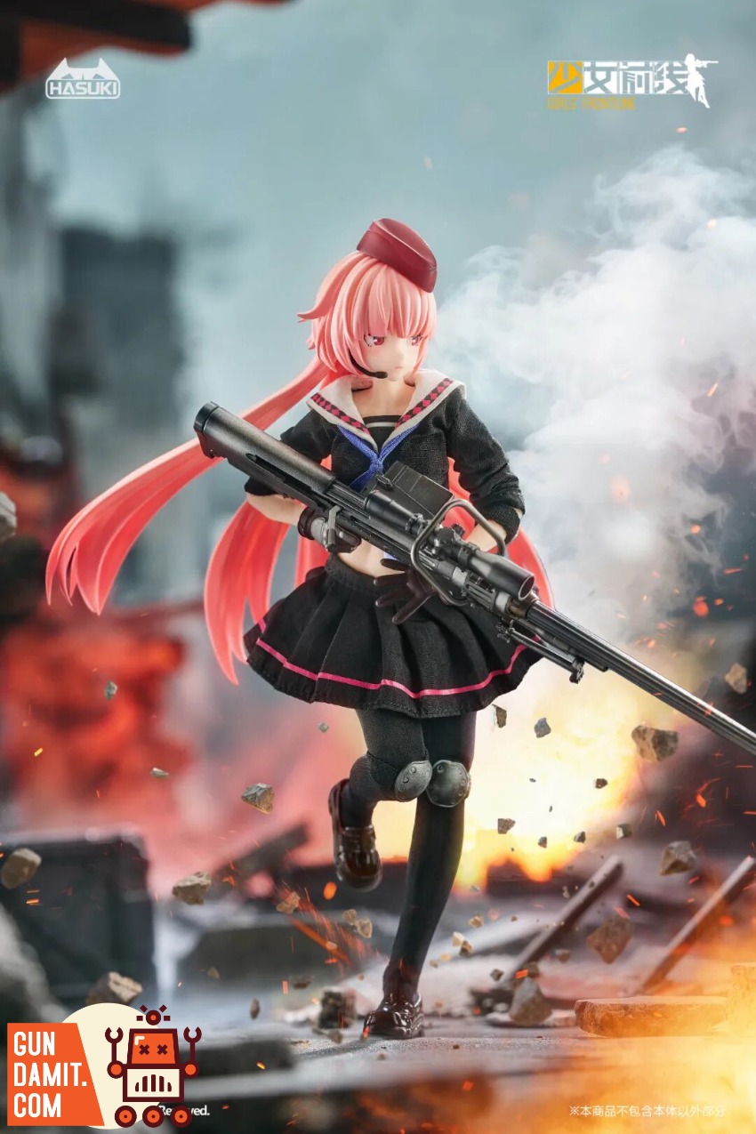 HASUKI x Girls' Frontline PA011 1/12 NTW-20 Sniper Rifle Gir A pink-haired anime girl in a sailor outfit wields a sniper rifl HASUKI x Girls' Frontline PA011 1/12 NTW-20 Sniper Rifle Gir A pink-haired anime girl in a sailor outfit wields a sniper rifl