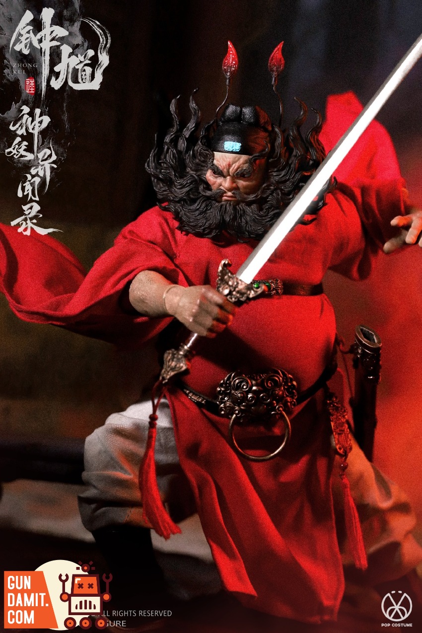 POP COSTUME 1/12 MYS-01D Tales of the Strange Zhong Kui Demo A detailed figure of Zhong Kui wielding a glowing sword in red r POP COSTUME 1/12 MYS-01D Tales of the Strange Zhong Kui Demo A detailed figure of Zhong Kui wielding a glowing sword in red r