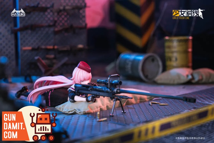 HASUKI x Girls' Frontline PA011 1/12 NTW-20 Sniper Rifle Gir A pink-haired figurine with a sniper rifle lies prone on a platf HASUKI x Girls' Frontline PA011 1/12 NTW-20 Sniper Rifle Gir A pink-haired figurine with a sniper rifle lies prone on a platf