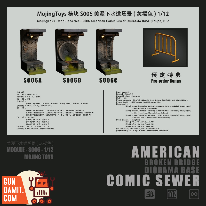 Mojing Toys 1/12 S006B Module Series American Comic Sewer Di Mojing Toys 1/12 S006B Module Series American Comic Sewer Dioram Mojing Toys 1/12 S006B Module Series American Comic Sewer Di Mojing Toys 1/12 S006B Module Series American Comic Sewer Dioram