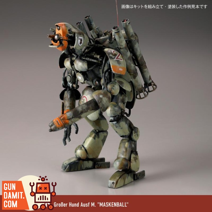 KAIYODO 1/35 Artpla Vicious Dog Robot Defense Force Model Ki A detailed, weathered military robot model with orange accents a KAIYODO 1/35 Artpla Vicious Dog Robot Defense Force Model Ki A detailed, weathered military robot model with orange accents a