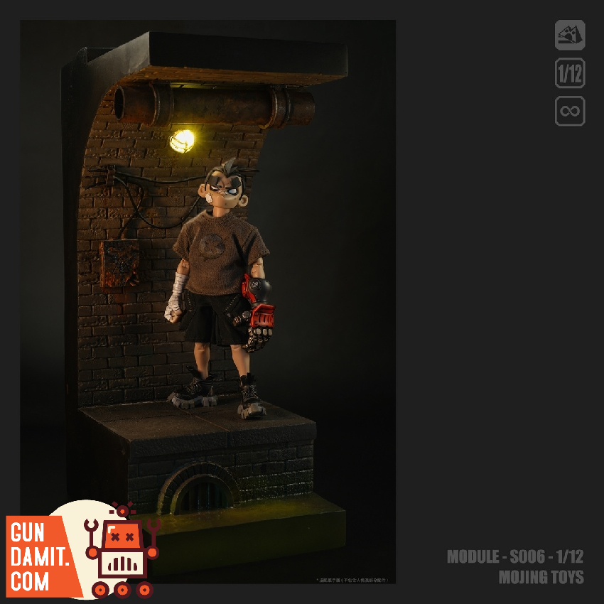 Mojing Toys 1/12 S006A Module Series American Comic Sewer Di A detailed diorama features a figure in a sewer setting with a b Mojing Toys 1/12 S006A Module Series American Comic Sewer Di A detailed diorama features a figure in a sewer setting with a b