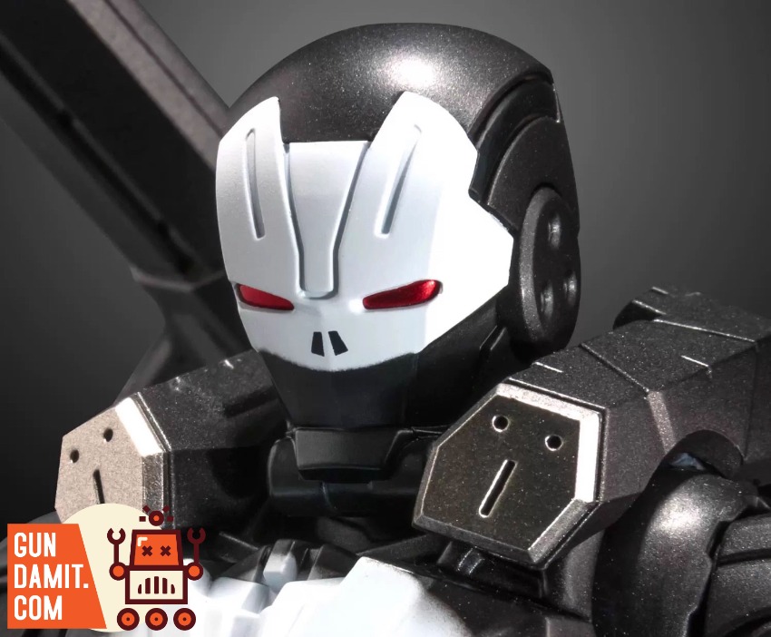 Sentinel Toys Fighting Armor Marvel Punisher Mech WF Venue E Close-up of Sentinel Toys' Marvel Punisher Mech with black and w Sentinel Toys Fighting Armor Marvel Punisher Mech WF Venue E Close-up of Sentinel Toys' Marvel Punisher Mech with black and w
