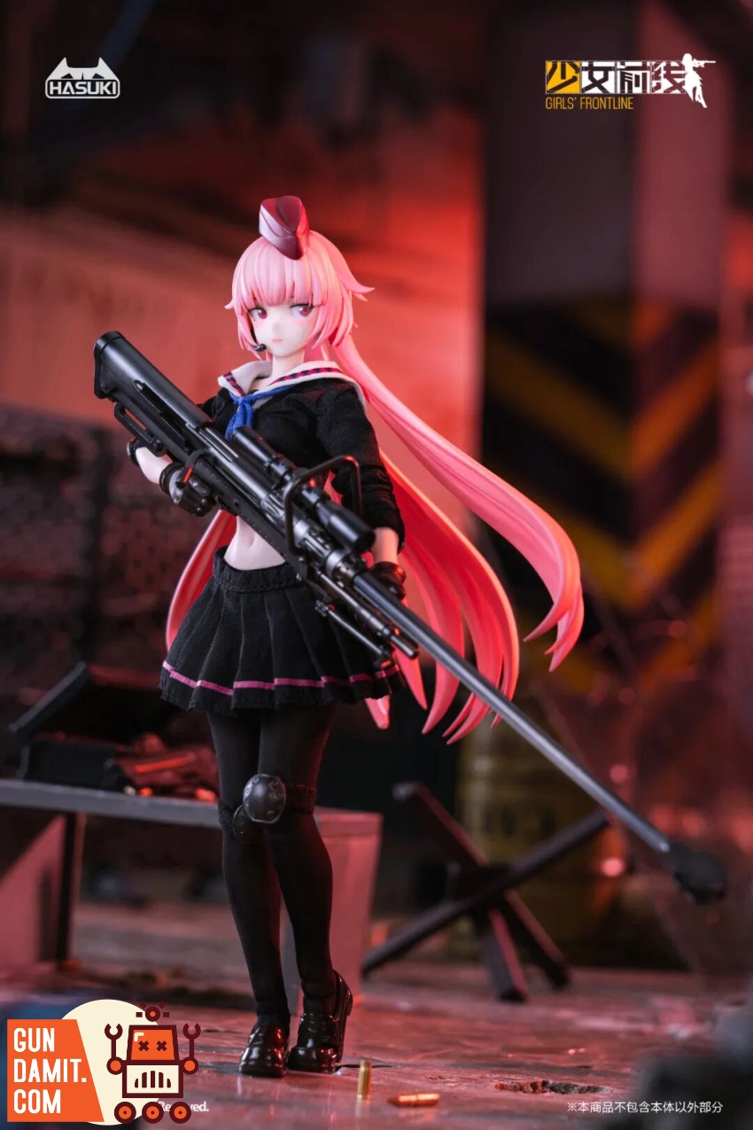 HASUKI x Girls' Frontline PA011 1/12 NTW-20 Sniper Rifle Gir Pink-haired anime girl with sniper rifle in dark, dramatic setti HASUKI x Girls' Frontline PA011 1/12 NTW-20 Sniper Rifle Gir Pink-haired anime girl with sniper rifle in dark, dramatic setti