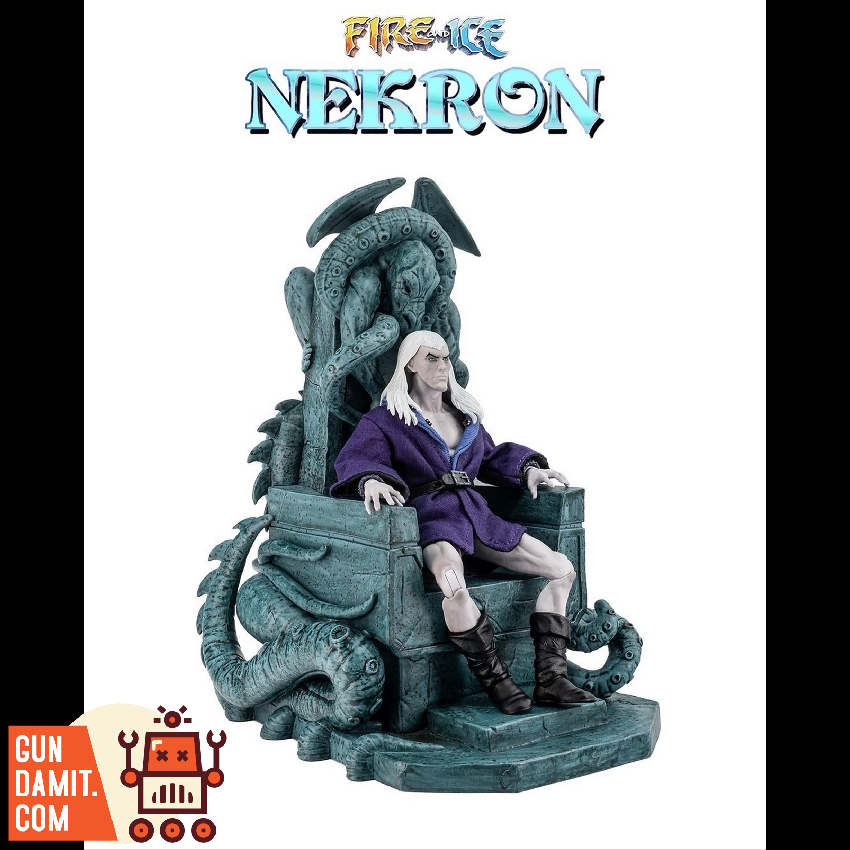 Frazetta Girls 1/12 Nekron with Throne Ver. Nekron figure seated on detailed throne, purple robe, white hair, Fire and Ice br Frazetta Girls 1/12 Nekron with Throne Ver. Nekron figure seated on detailed throne, purple robe, white hair, Fire and Ice br