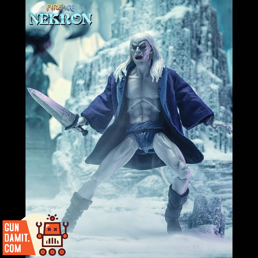 Frazetta Girls 1/12 Nekron with Throne Ver. Nekron action figure with sword, icy backdrop, detailed sculpting, and throne acc Frazetta Girls 1/12 Nekron with Throne Ver. Nekron action figure with sword, icy backdrop, detailed sculpting, and throne acc