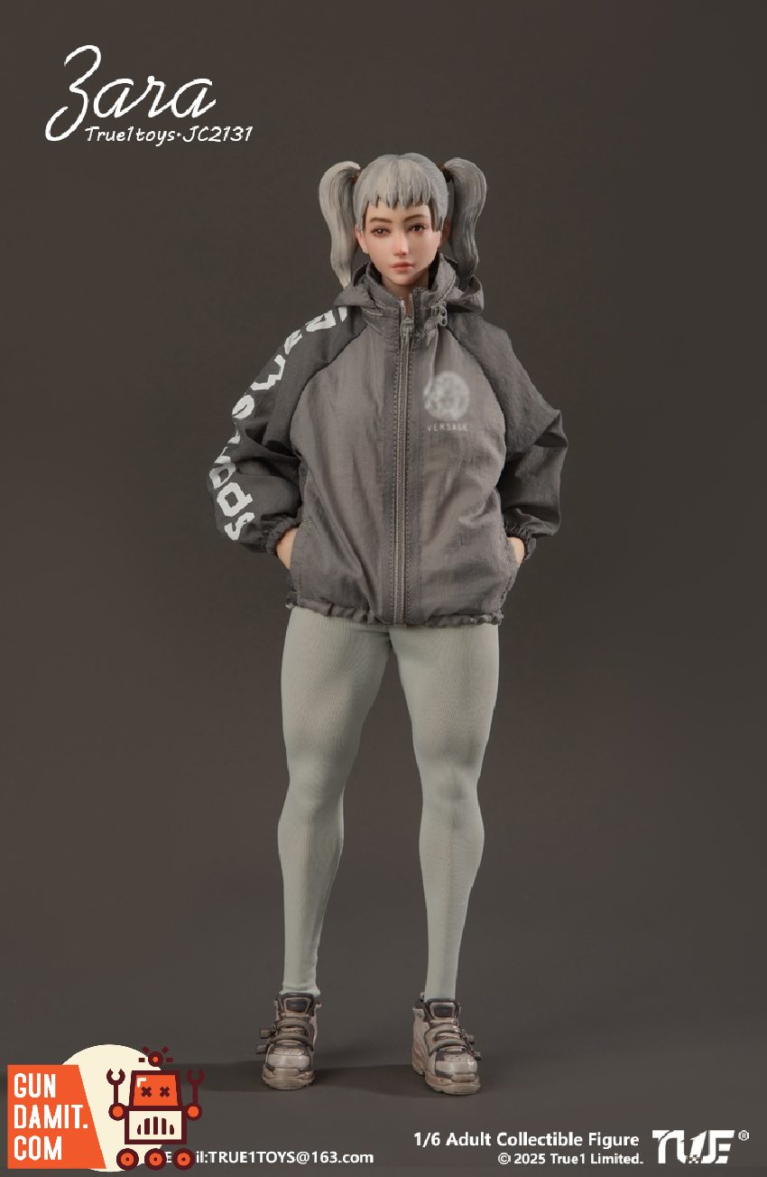 True1Toys 1/6 JC2131 Sporty Girl Zara Gray Hair view 1 True1Toys 1/6 JC2131 Sporty Girl Zara Gray Hair view 1