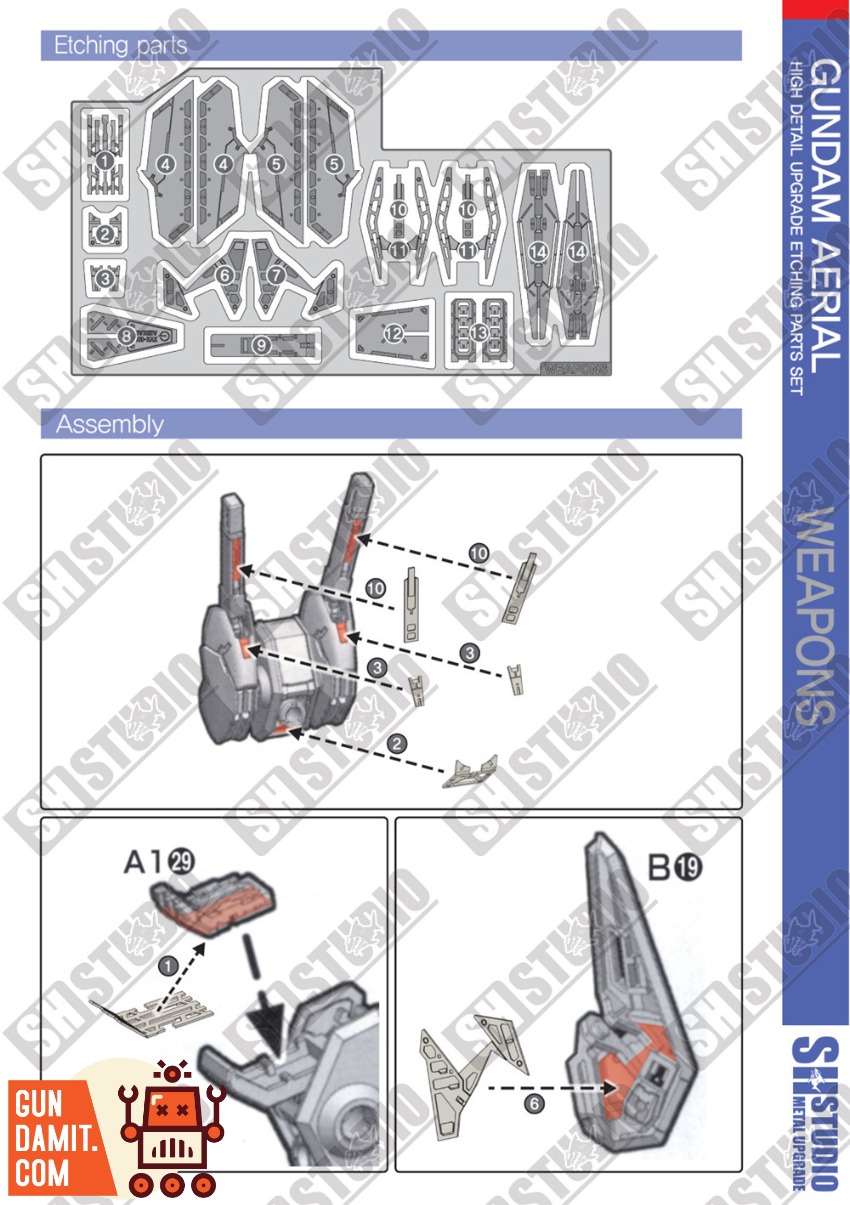 SH-XVX-016 Aerial Gundam Sheet - view 14 SH Studio Aerial Gundam Etching - view 14
