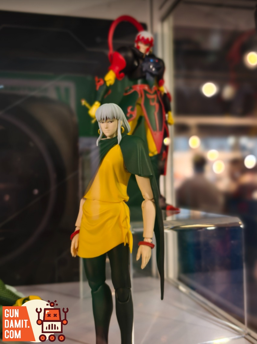 YoloPark AMK Pro Series Shurato Gai Model Kit Detailed anime figure with yellow and green outfit, red accents, displayed in c YoloPark AMK Pro Series Shurato Gai Model Kit Detailed anime figure with yellow and green outfit, red accents, displayed in c
