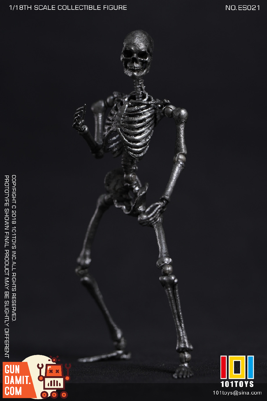 101-ES021 Skeleton Body Silver - back view 101TOYS ES021 Mini Skeleton Silver - back view