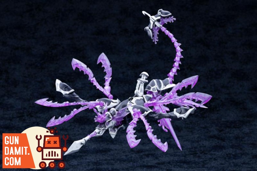 Kotobukiya AS010 Xeno Alma Arcanadia Fusion Beast Tide Orcot Purple and silver mechanical creature with multiple limbs and sh Kotobukiya AS010 Xeno Alma Arcanadia Fusion Beast Tide Orcot Purple and silver mechanical creature with multiple limbs and sh