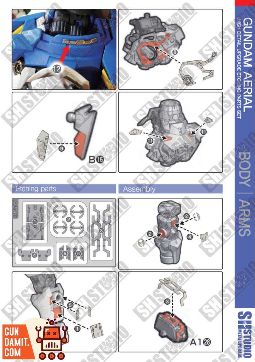 SH-XVX-016 Aerial Gundam Sheet - view 12 SH Studio Aerial Gundam Etching - view 12