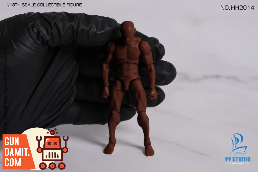 HH2014 Humanoid Male Body - back view PP STUDIO Male Body Black Skin - back view