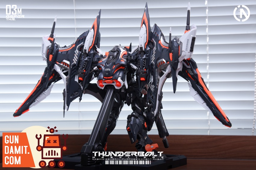 IN ERA+ 1/100 RMD Series Thunderbolt Manta Ray Speed Version A detailed model kit of a futuristic robot with black, orange, a IN ERA+ 1/100 RMD Series Thunderbolt Manta Ray Speed Version A detailed model kit of a futuristic robot with black, orange, a