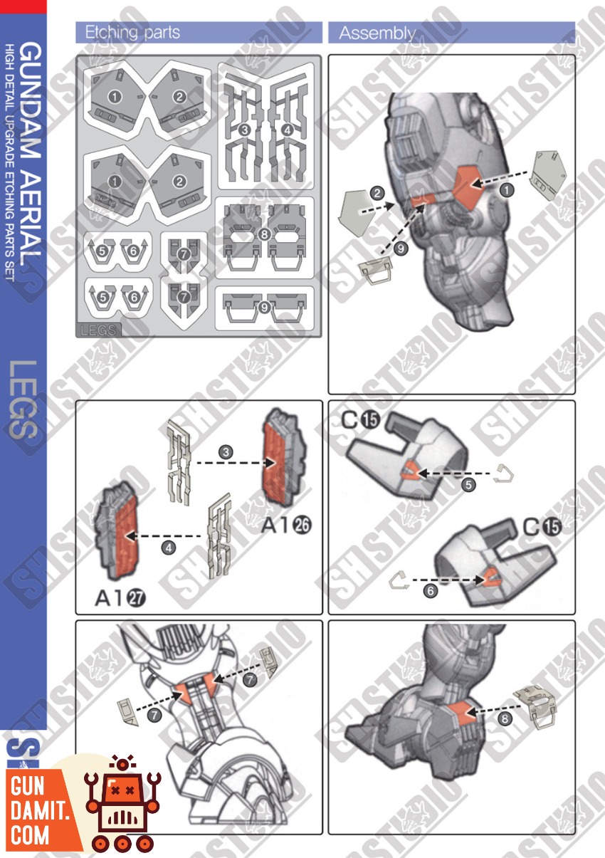 SH-XVX-016 Aerial Gundam Sheet - view 13 SH Studio Aerial Gundam Etching - view 13