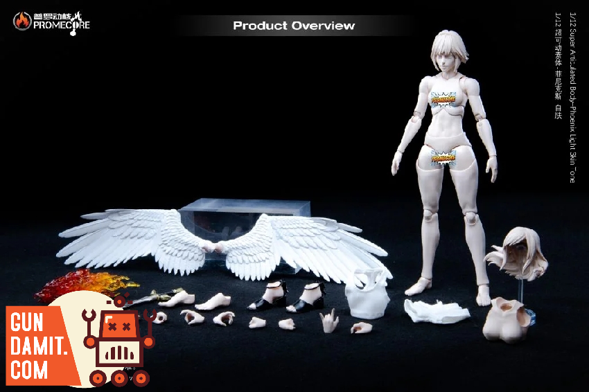 Phoenix Articulated Body - front view Promecore Phoenix Body White - front view