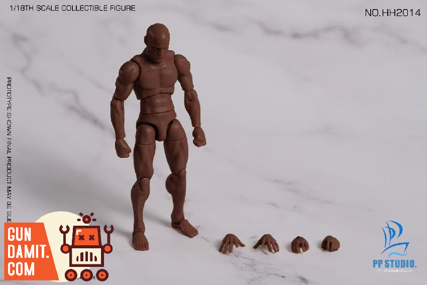 HH2014 Humanoid Male Body - front view PP STUDIO Male Body Black Skin - front view
