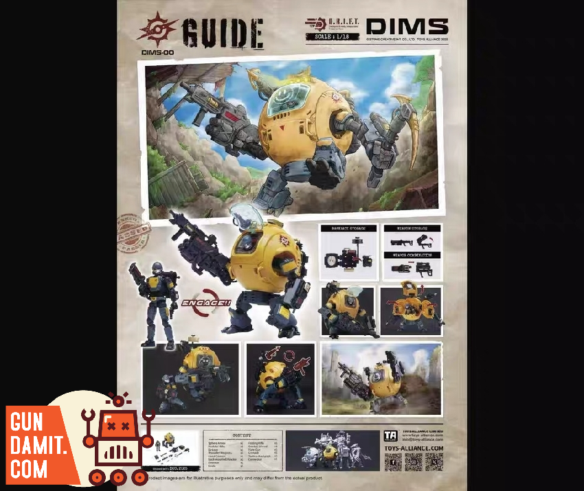 DIMS00 Drift Guide Mecha - side view Toys Alliance Drift Guide - side view