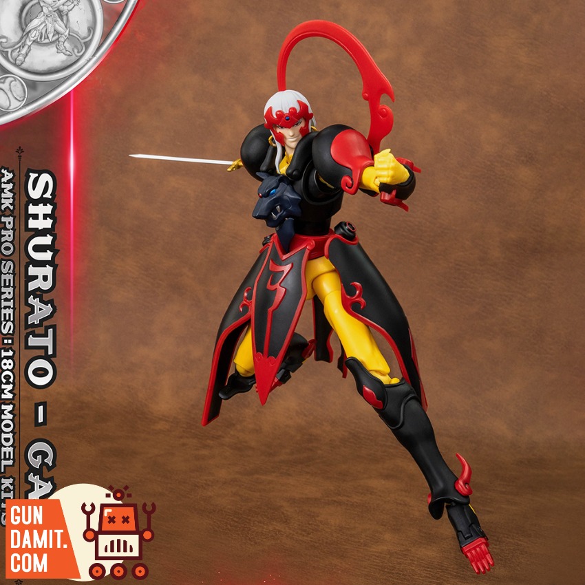 YoloPark AMK Pro Series Shurato Gai Model Kit A dynamic action figure of Shurato Gai in black, red, and yellow armor. YoloPark AMK Pro Series Shurato Gai Model Kit A dynamic action figure of Shurato Gai in black, red, and yellow armor.