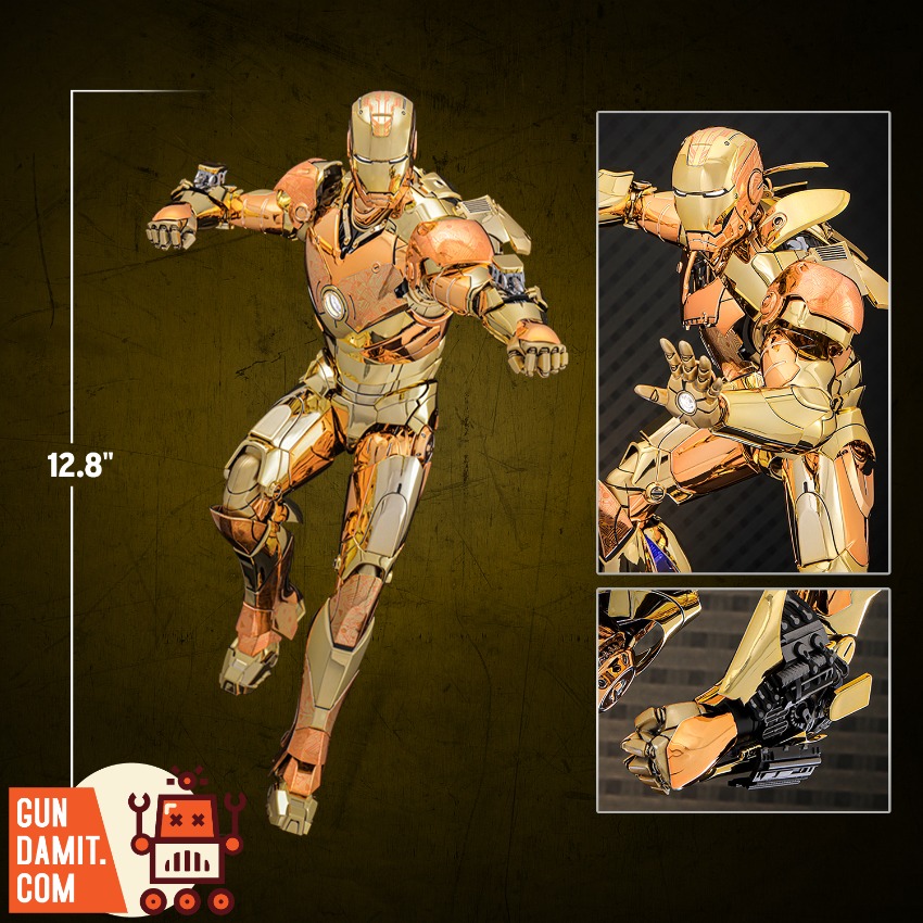 HT-MMS848D78 Iron Man Mark III Gold - side view Hot Toys MMS848D78 Iron Man Mark III Gold - side view
