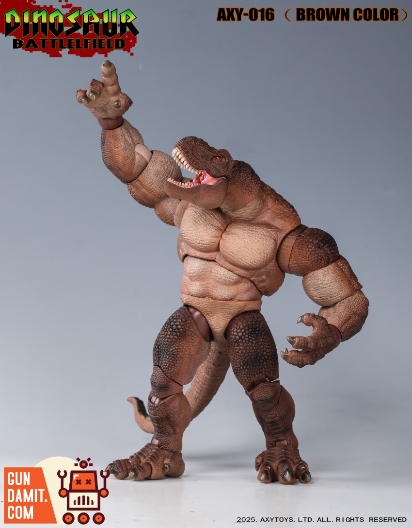 AXY-016 Dino Soldier Brown - close-up detail Axytoys AXY-016 Tyrannosaurus Soldier Brown - close-up detail