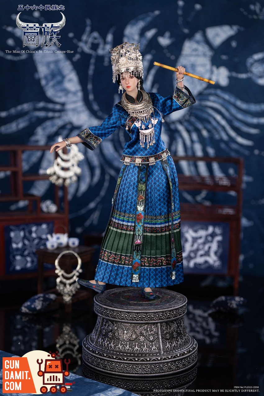 PL2025-235B Miao Ethnic Blue - side view TBLeague PL2025-235B Miao Blue - side view