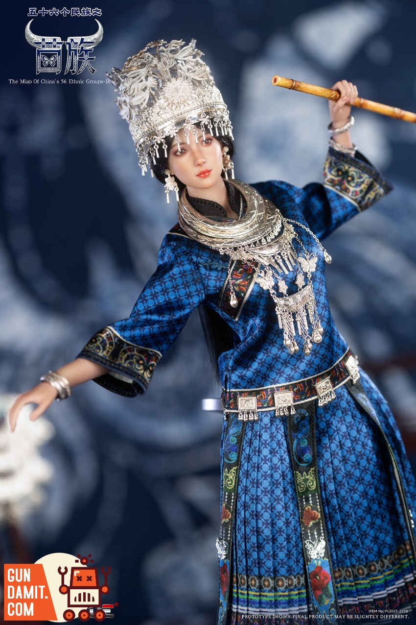 PL2025-235B Miao Ethnic Blue - back view TBLeague PL2025-235B Miao Blue - back view