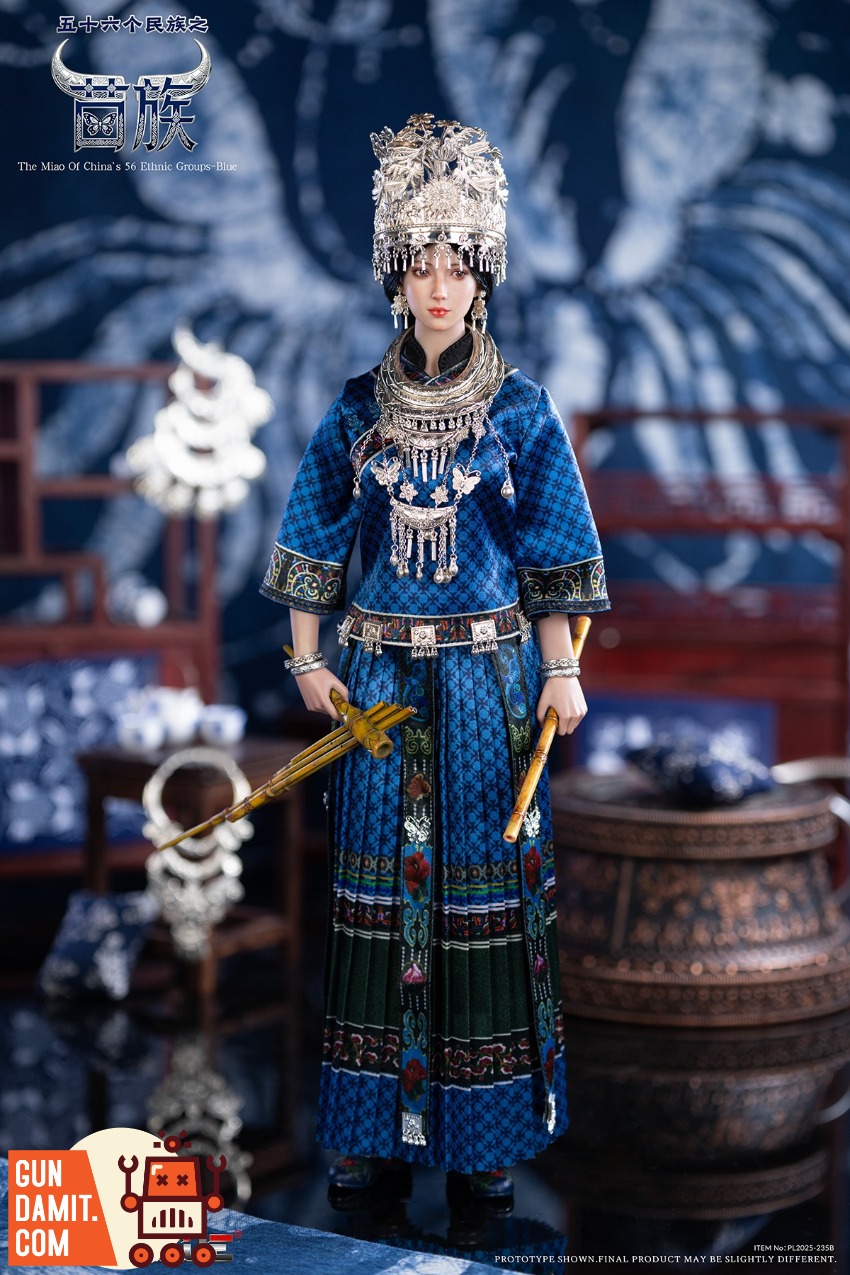 PL2025-235B Miao Ethnic Blue - front view TBLeague PL2025-235B Miao Blue - front view
