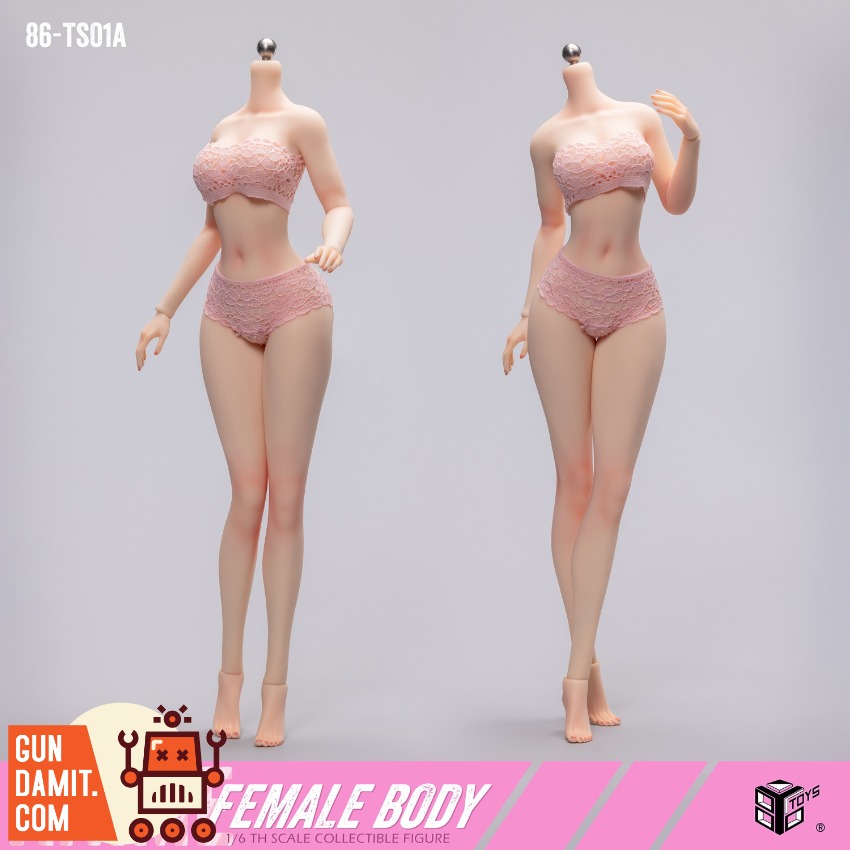 86-TS01-A Silicone Body - side view 86Toys 86-TS01-A Platinum Silicone Female Body - side view